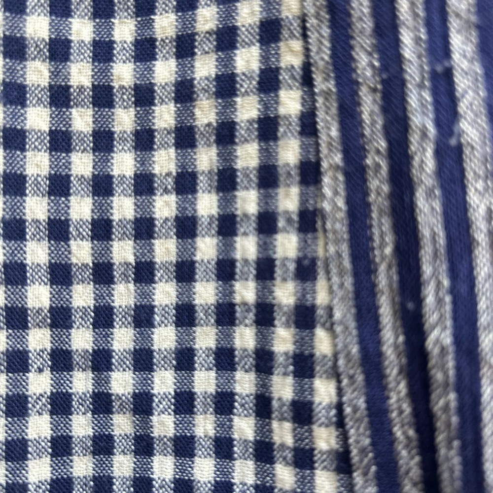Rare Vintage 90s Esprit Patchwork Denim & Gingham Schoolgirl Min Skirt XS - Picture 6 of 7